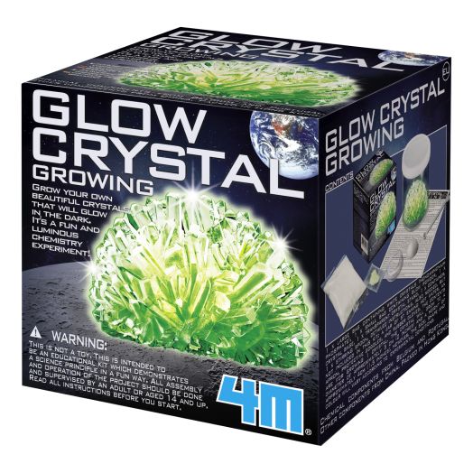4M Glow Crystal Growing Kit - Grow a DIY Crystal Experiment Specimen, A Great Educational STEM Toys Crystal Making Gift for Kids & Teens, Boys & Girls