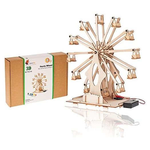 Wooden Ferris Wheel - DIY 3D Puzzle & Educational Creative Crafts Kit - STEM Projects for Kids Ages 8-12-16, Boys & Girls - Construction Toys Set - Model Building Kit for Christmas & Birthday Gifts