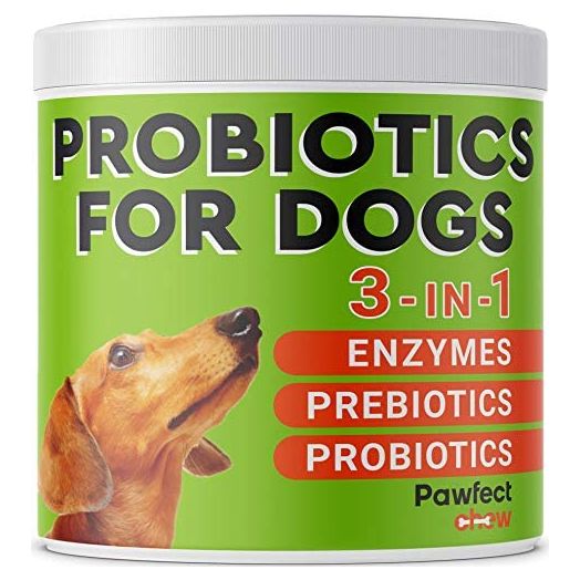 PAWFECTCHEW Probiotics for Dogs - Advanced Allergy Relief Dog Probiotics Chews + Digestive Enzymes - Relieves Diarrhea, Gas, Constipation - Improve Digestion, Immunity, Hot Spots - Made in USA