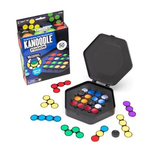 Educational Insights Kanoodle Fusion Light-Up Puzzle Game for Kids, Teens, & Adults, Brain Teaser Puzzle Game Featuring 50 Challenges, Ages 7+
