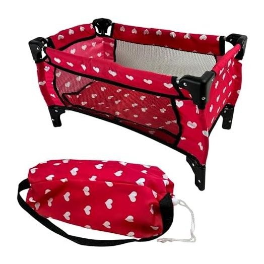 Doll Fold n' Store Pack N' Play - Doll Play Yard with Cute Hearts Design