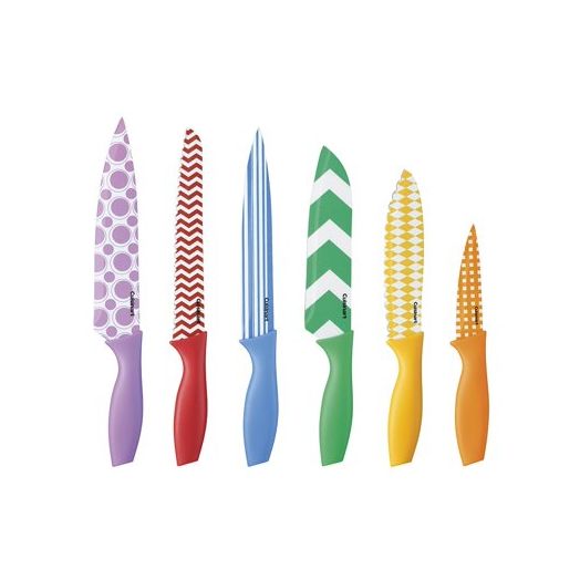 12-Piece Printed Color Knife Set with Blade Guards