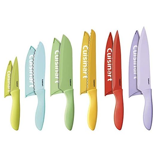 Cuisinart C55-12PCER1 Advantage Color Collection 12-Piece Knife Set with Blade Guards, Multicolored