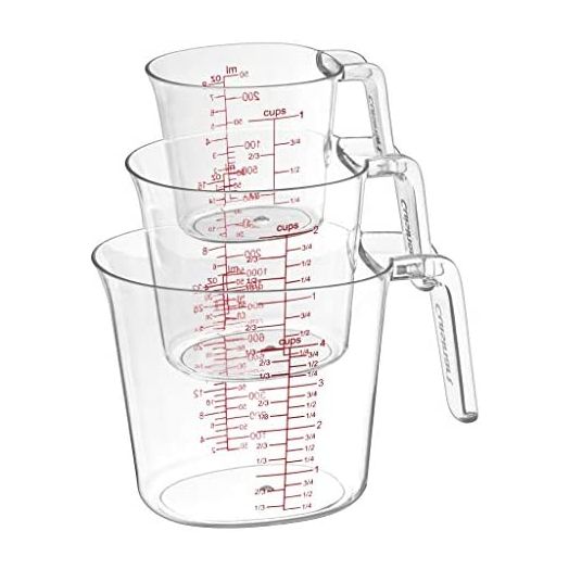 Cuisinart 3-Piece Nesting Liquid Set Measuring Cups, Set of 3, Clear