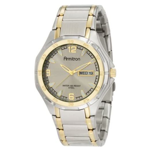 Armitron Men's 204309GYTT Two-Tone Stainless Steel Round Dial Dress Watch