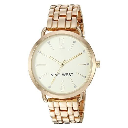 Nine West Women's Crystal Accented Bracelet Watch