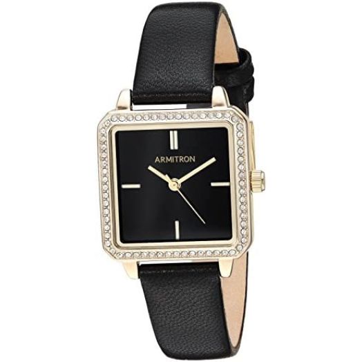 Armitron Women's Genuine Crystal Accented Leather Strap Watch, 75/5597