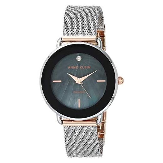 Anne Klein Women's Genuine Diamond Dial Mesh Bracelet Watch