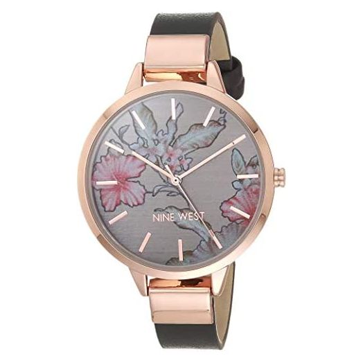 Nine West Women's Floral Dial Strap Watch