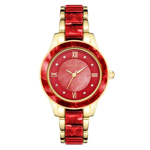 Anne Klein Considered Women's Solar Powered Premium Crystal Accented Resin Bracelet Watch, AK/3610