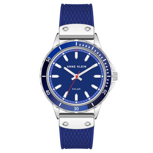 Anne Klein Women's Solar Powered Natural Rubber Strap Watch