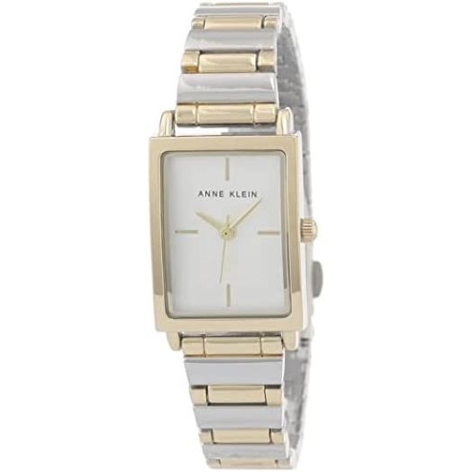 Anne Klein Women's Japanese Quartz Dress Watch with Metal Strap, Silver, 14 (Model: AK/3763SVTT)