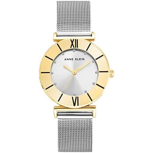Anne Klein Women's Glitter Accented Mesh Bracelet Watch