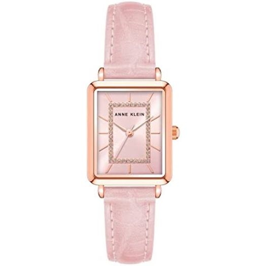 Anne Klein Women's Glitter Accented Croco-Grain Strap Watch, AK/3820