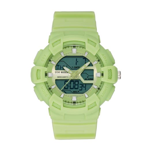 Steve Madden Unisex Analog-Digital Chronograph Silicone Strap Watch