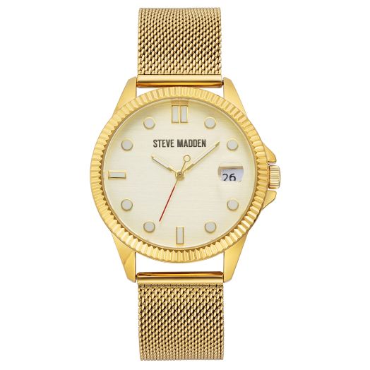 Steve Madden Unisex Date Function Mesh Bracelet Watch
