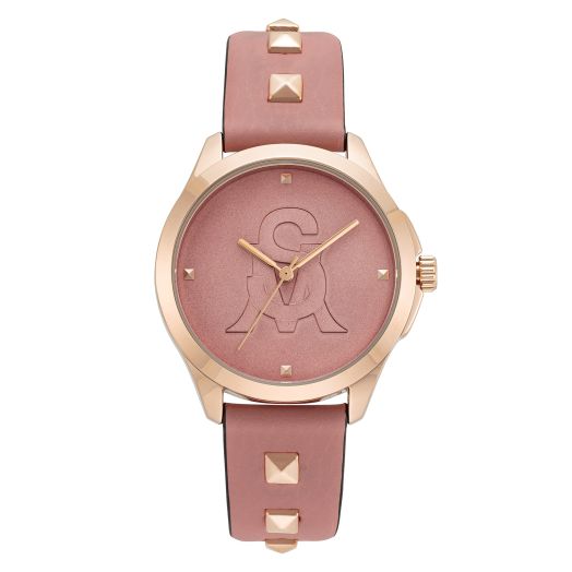 Steve Madden Women's Pyramid Studded Strap Watch