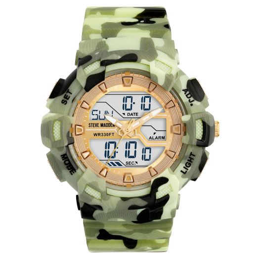 Steve Madden Unisex Analog-Digital Chronograph Silicone Strap Watch