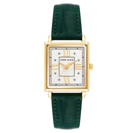 Anne Klein Women's Croco-Grain Vegan Leather Strap Watch