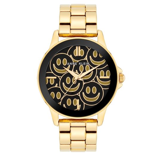Anne Klein Women's Smiley Face Patterened Dial Bracelet Watch