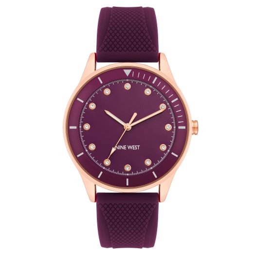 Nine West Women's Patterned Silicone Strap Watch