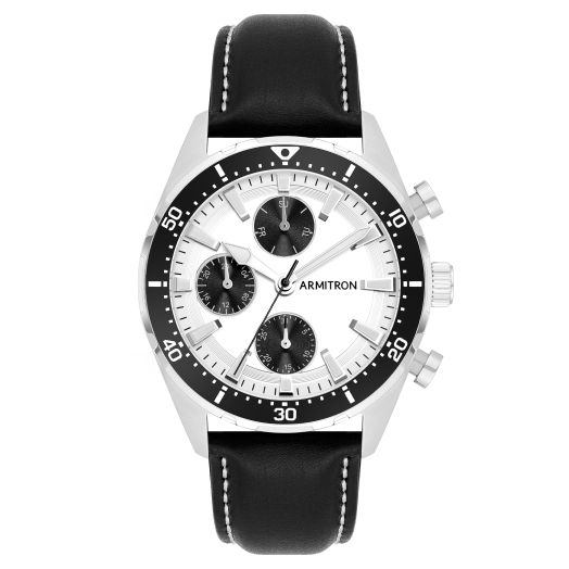 Armitron Men's Analog Chronograph Leather Strap Watch
