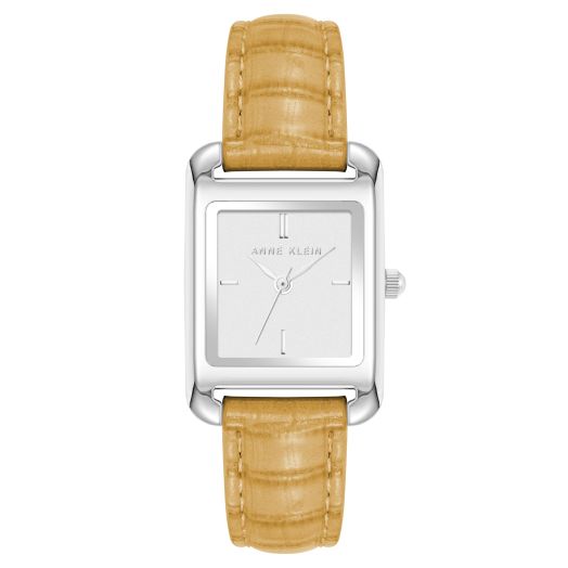 Anne Klein Women's Shiny Croco-Grain Leather Strap Watch