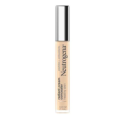 Neutrogena Healthy Skin Radiant Brightening Cream Concealer with Peptides & Vitamin E Antioxidant, Lightweight Perfecting Concealer, Non-Comedogenic, Ivory Light 01 with neutral undertones, 0.24 oz