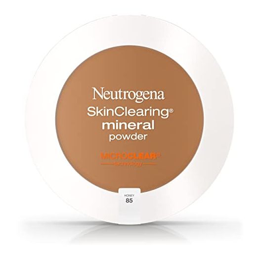 Neutrogena SkinClearing Mineral Acne-Concealing Pressed Powder Compact, Shine-Free & Oil-Absorbing Makeup with Salicylic Acid to Cover, Treat & Prevent Acne Breakouts, Honey 85,.38 oz