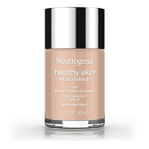 Neutrogena Healthy Skin Liquid Makeup Foundation, Broad Spectrum SPF 20 Sunscreen, Lightweight & Flawless Coverage Foundation with Antioxidant Vitamin E & Feverfew, 90 Warm Beige, 1 fl. oz