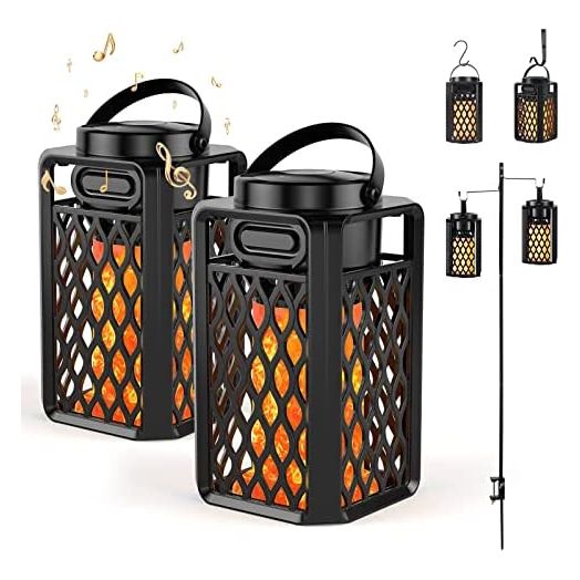 LED Atmosphere Speaker, Gspinrad Waterproof Wireless Outdoor Bluetooth Speaker with Torch Light, Tech Gifts for Men, Women, Dad, Mother Gadgets, Accessories for Camping/Yard/Patio,2 Pack