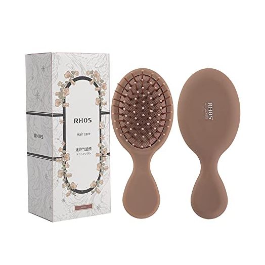 RHOS Mini Travel Hair Brush for Women/Men/Kids, Pocket Detangler Brush for Wet and Dry Hair (1 Pack)