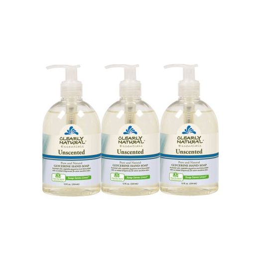 Essentials by Clearly Natural Glycerin Liquid Hand Soap, Unscented, 12-Fluid Ounce, Pack of 3