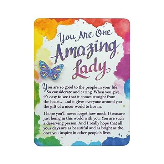 Blue Mountain Arts Miniature Easel Print with Magnet "You Are One Amazing Lady" 4.9 x 3.6 in., Sentimental Mother's Day, Birthday, Anniversary, or Valentine's Day Gift Perfect for Her (MIN214)