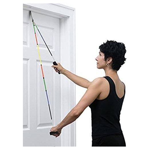 THERABAND Shoulder Pulley, Overhead Shoulder Pulley for Physical Therapy, Over the Door Pulley with Foam Handles and Color Coded Rope for Increasing Range of Motion, Overdoor System for Rehabilitation