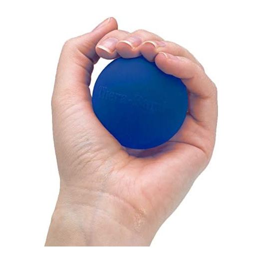 THERABAND Hand Exerciser, Stress Ball For Hand, Wrist, Finger, Forearm, Grip Strengthening & Therapy, Squeeze Ball to Increase Hand Flexibility & Relieve Joint Pain, Blue, Firm