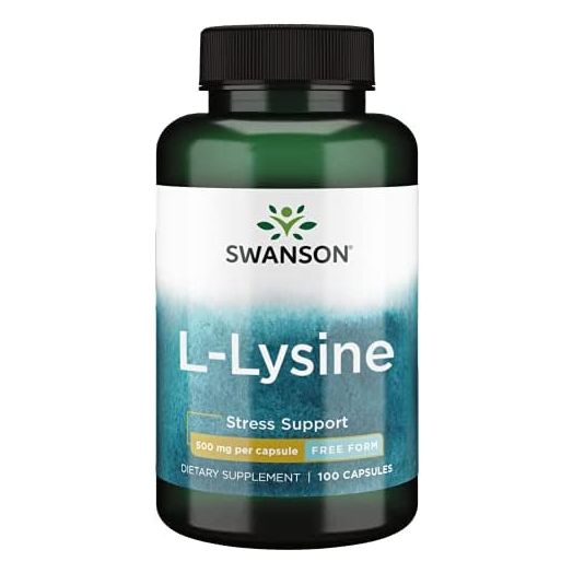 Swanson Amino Acid Free-Form L-Lysine 500 Milligrams 100 Capsules