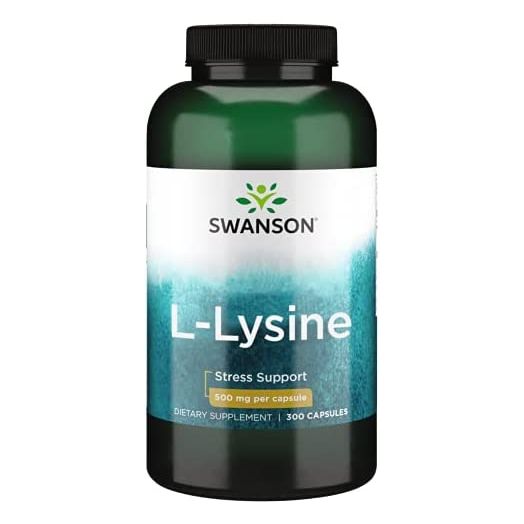Swanson Amino Acid Free-Form L-Lysine 500 Milligrams 300 Capsules