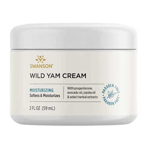 Swanson Wild Yam Cream - Natural Formula for Women Promoting Perimenopause & Menopause Support - Women's Health Balm w/No Parabens for Comfort & Wellness - (2 fl. oz. Jar)