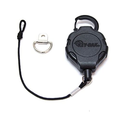 KEY-BAK MIC-BAK CB Radio Retractable Tether, 36" Kevlar Cord, 8" Nylon Attachment Loop, D-Ring Mount Included (0KR3-4A11)