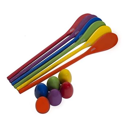 Ader Products Egg and Spoon Race Game, 6 Eggs and 6 Spoons, Made of The Finest Wood, Fun Game