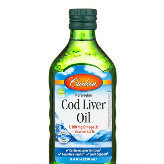 Carlson Labs Cod Liver Oil 1,100 mg, Natural Flavor - 8.4 fl. oz (250 ml)