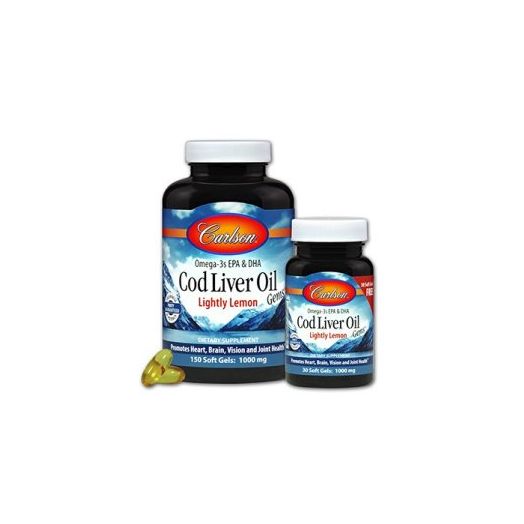 Carlson - Cod Liver Oil Gems Bonus Pack 150 Soft Gels + 30 Free Soft Gels Lightly Lemon 1000 mg. - 180 Softgels