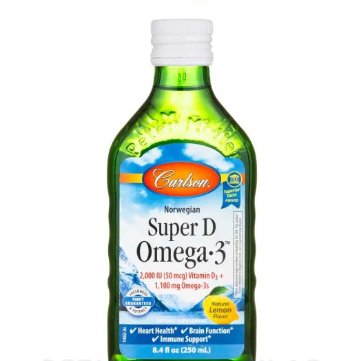 Carlson Labs Super D Omega-3, Natural Lemon Flavor - 8.4 fl. oz (250 ml)