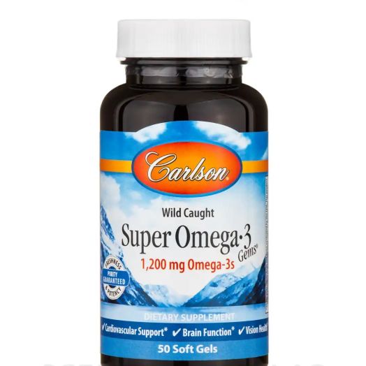 Carlson Labs Super Omega-3 Gems 1200 mg (Wild Caught) - 50 Soft Gels