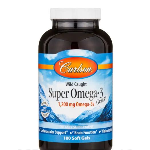 Carlson Labs Super Omega-3 Gems 1200 mg (Wild Caught) - 180 Softgels