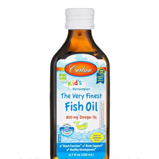 Carlson Labs Kid's The Very Finest Fish Oil 800 mg, Natural Lemon Flavor - 6.7 fl. oz (200 ml)