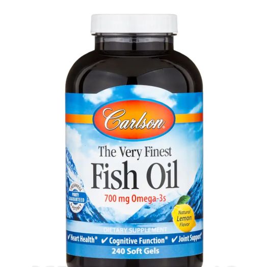 Carlson Labs The Very Finest Fish Oil 700 mg, Natural Lemon Flavor - 240 Soft Gels