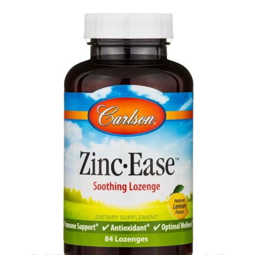 Carlson Labs Zinc-Ease, Natural Lemon Flavor - 84 Lozenges