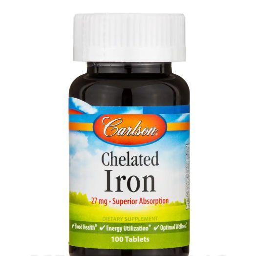 Carlson Labs Chelated Iron 27 mg - 100 Tablets